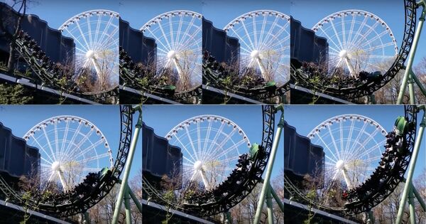 Helix train rolling out from station: Sequence of screen shots